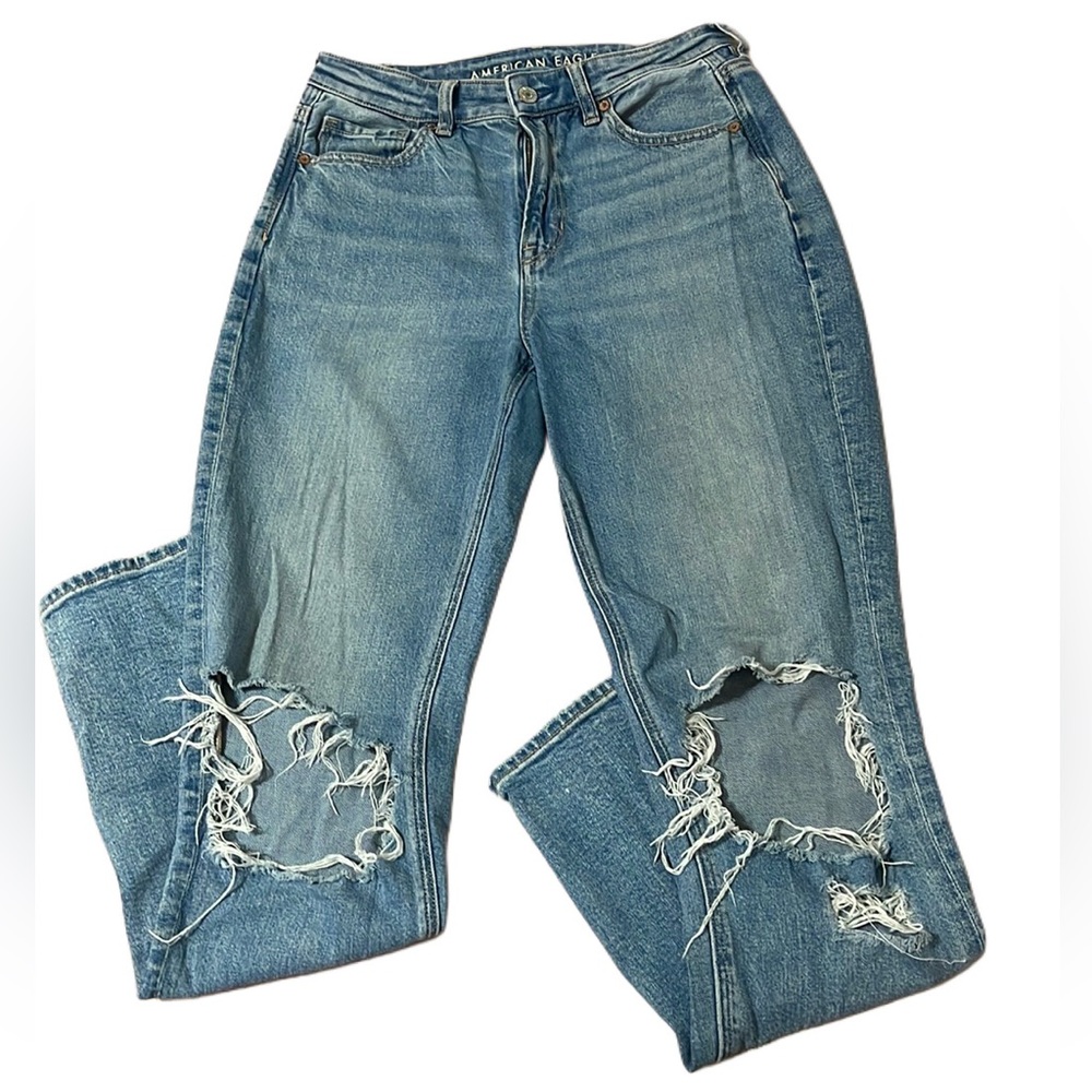 Ripped American Eagle Strigid Mom Jeans